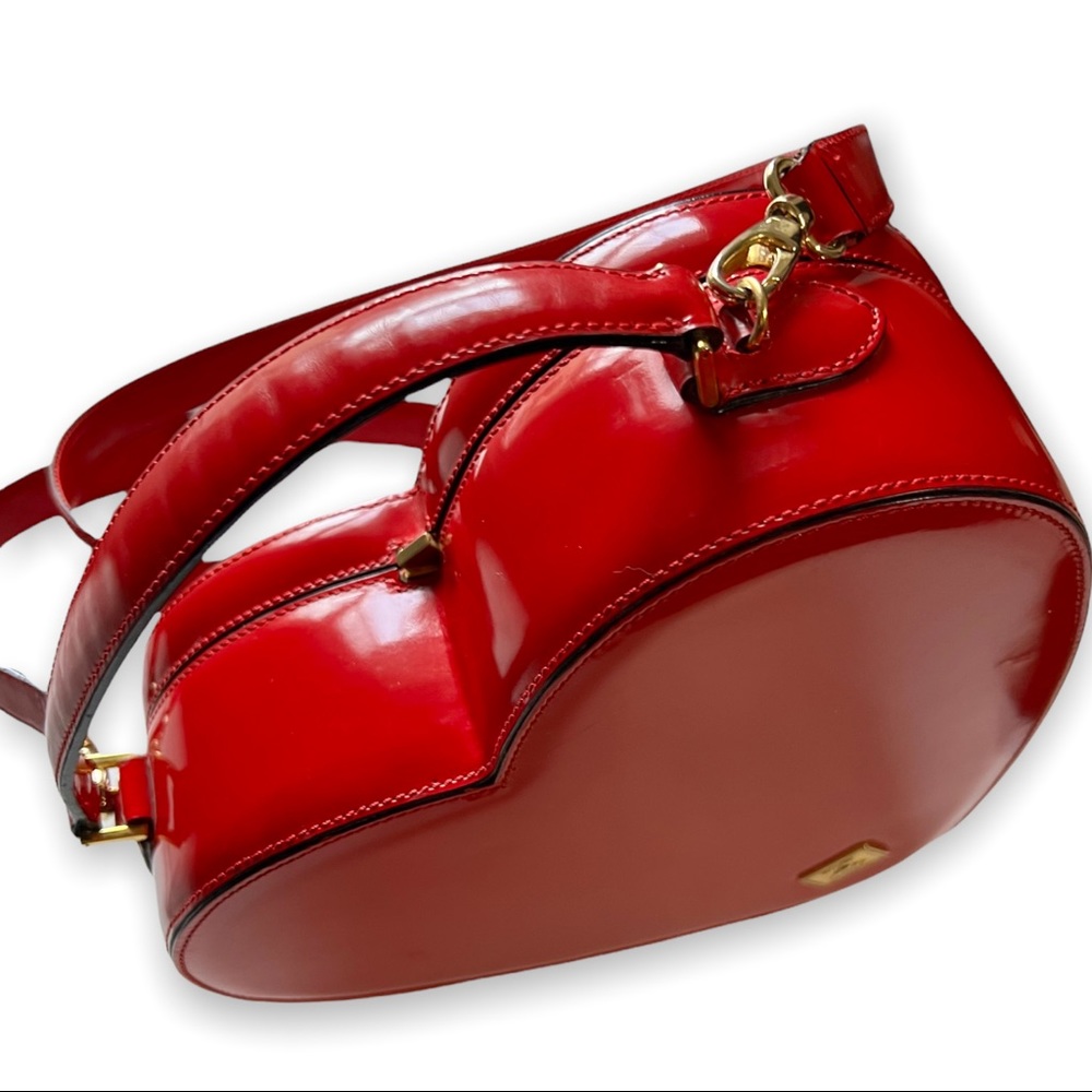 SOLD Moschino Vintage Red Heart Bag The Nanny Fran Fine Rare - Picture 4 of 15